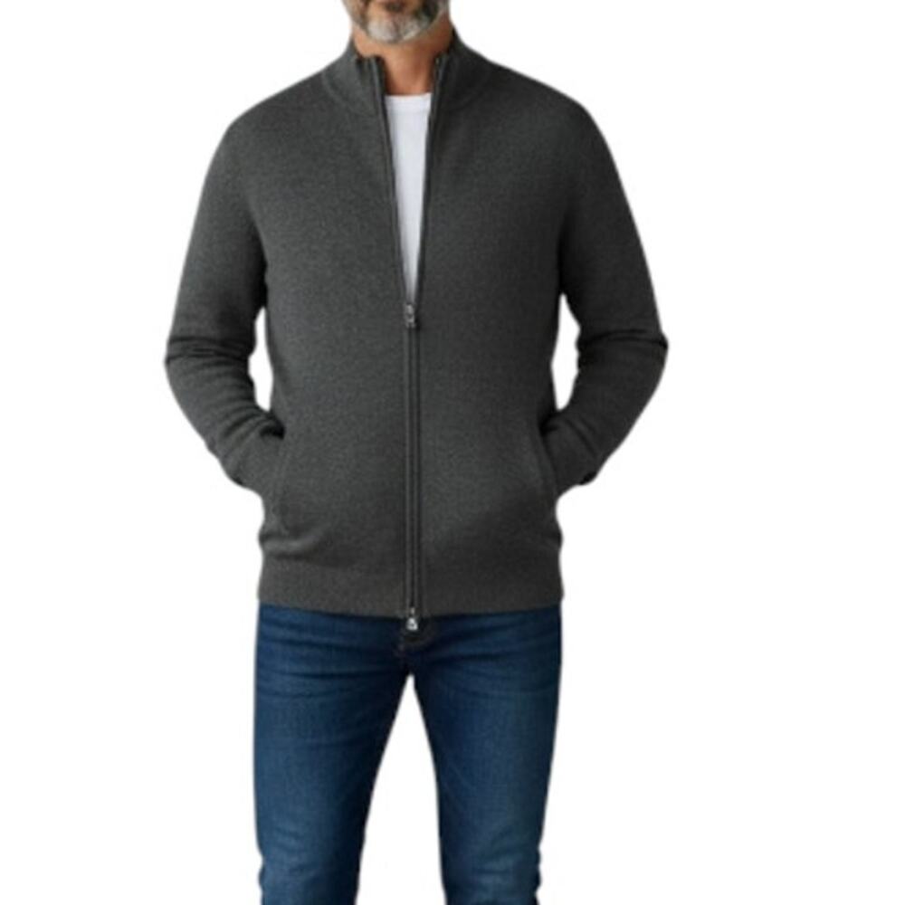 CALIBRATE Merino Wool Blend Cardigan Men XL FullZip Minimalist Cozy Gorpcore Y2K